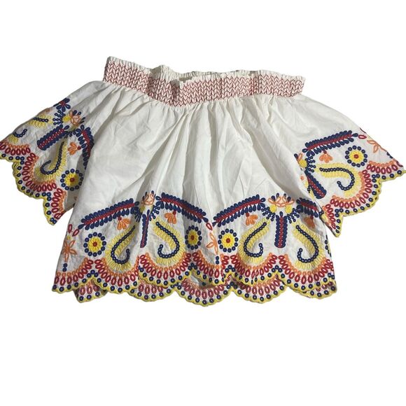 Romeo + Juliet Mexican Embroidered Off‎ the Shoulder Top Size L Boho Cottagecore - Picture 2 of 14